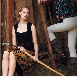 Anthropologie Sariah Calligraphy Strokes Skirt size 0